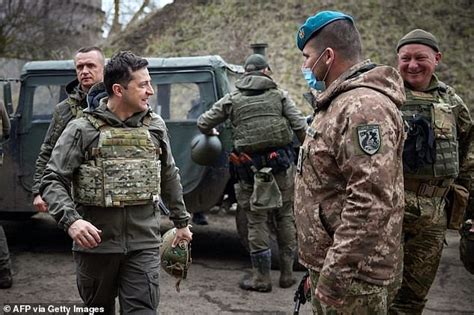 ukraine s president visits front line trenches while russian tv warns nation is one step from