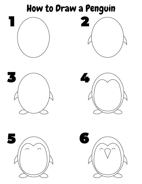How To Draw A Penguin Step By Step For Kids Beginners