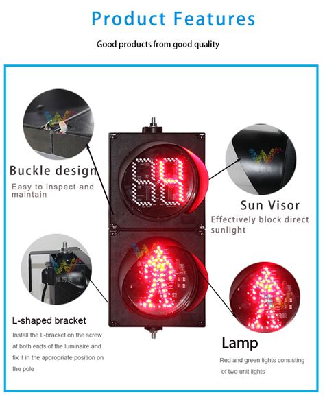200mm Pedestrian Signal Countdown Timer Led Traffic Light High Quality