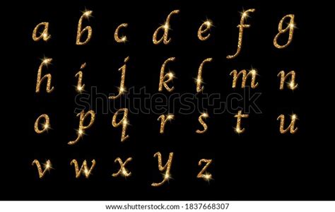 Shinning Golden Luxury Typographic Alphabet Text Stock Vector Royalty