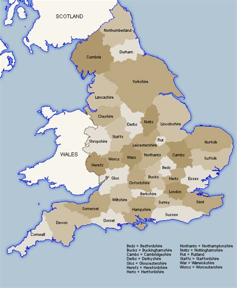 I've included this map so you can see the proximity of the different counties. Map of England Counties : UK County Maps