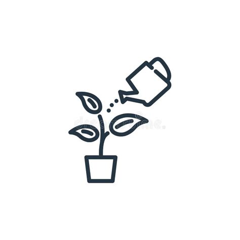 Watering Plants Vector Icon Isolated On White Background Outline Thin