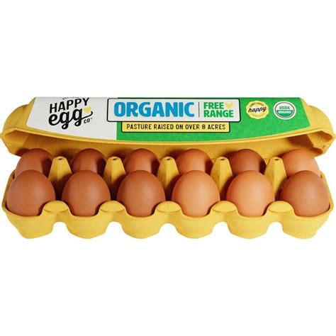 Happy Egg Co Organic Free Range Large Brown Grade A Eggs 12 Ct From