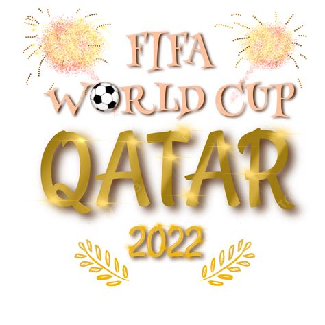 Fifa World Cup Qatar 2022 Lettering With Golden Effect And Firework