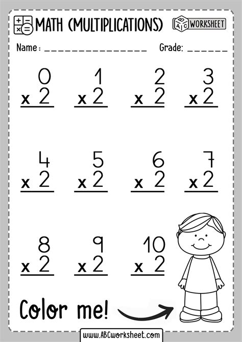 Multiplication Worksheet 2 Times Tables