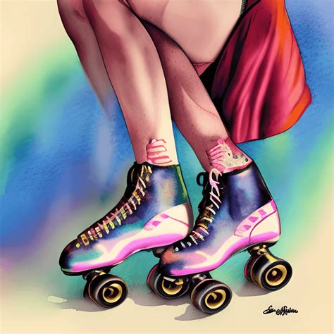 Vintage Roller Skating Girl Derby Pinup · Creative Fabrica