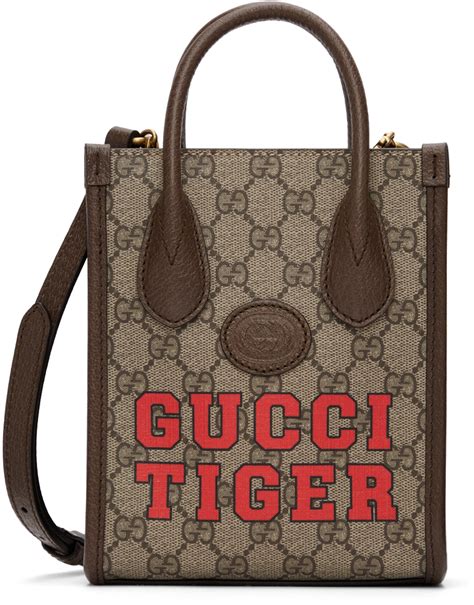 Gucci Beige Mini Gucci Tiger Gg Tote Gucci
