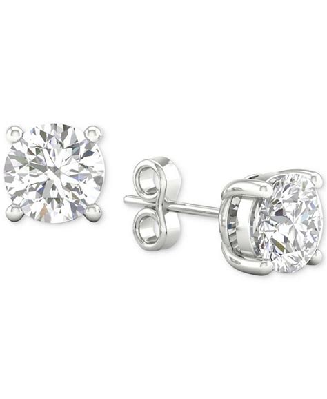 Macys Diamond Stud Earrings 1 Ct Tw In 14k White Gold Macys