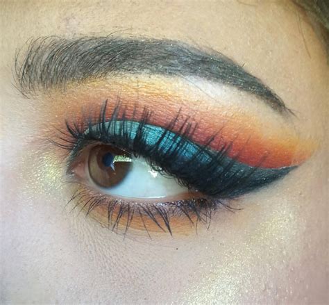 semi hooded eye blue and orange sunset look ccw very appreciated after 10 hours of wear