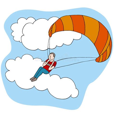 Illustration About An Image Of A Man Paragliding Illustration Of