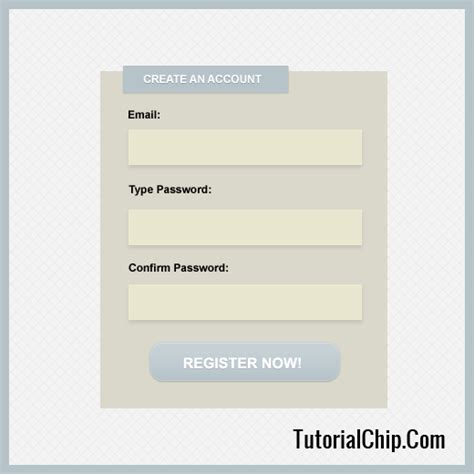 Simple Registration Form Psd Tutorialchip