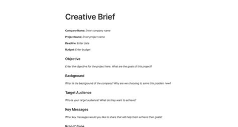 Creative Brief Template Download And 14 Creative Brief Examples Assemble