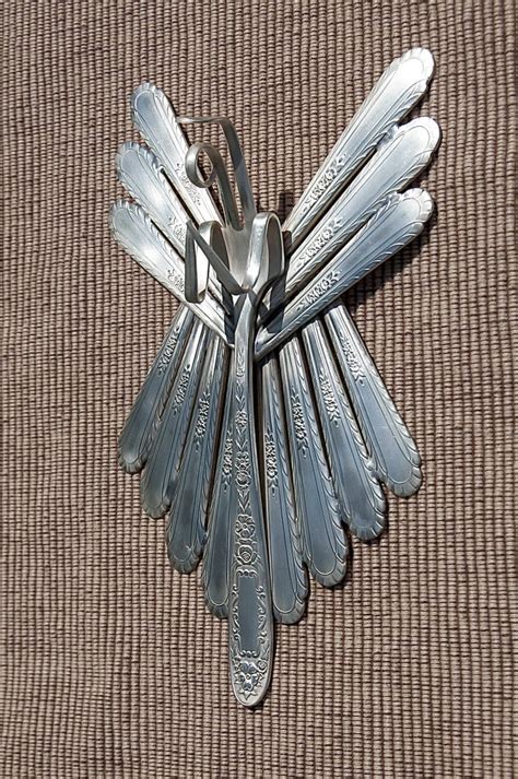 Silver Plated Silverware Angel Wall Hanging Awh007 Etsy Metal Art