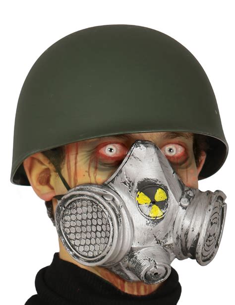 Gas Maske Zombie Apokalypse Halloween Maske Silber Günstige Faschings