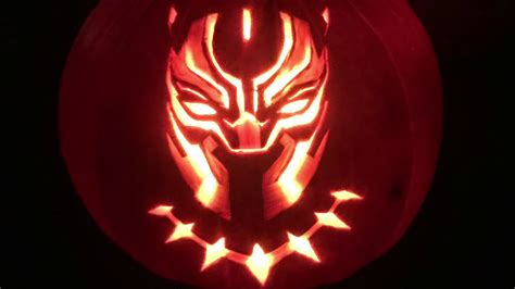 Pumpkin Carving Of Black Panther Youtube