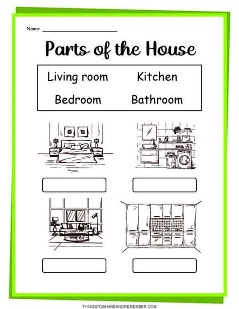 Parts Of The House Preschool Worksheets English Worksheets For