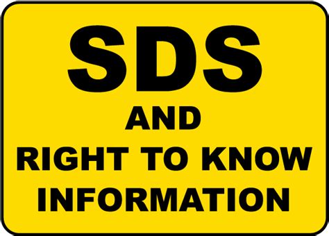Sds And Right To Know Sign Claim Your 10 Discount