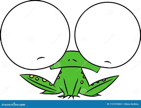 A Cartoon Frog With Very Large Eyes Stock Vector Illustration Of Jump