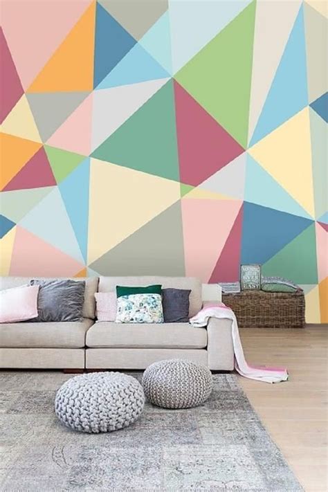 Retro Geometric Triangle Wallpaper Removable Wall Mural