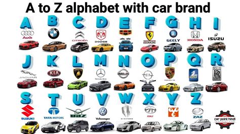 Even those who work in the automotive industry do not know each and every brand, to say nothing of their history, specialization, and model range. A to z car brand || Alphabet with cars brand || learn ...