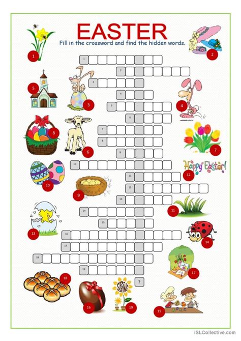Easter Crossword Puzzle Crossword English Esl Worksheets Pdf And Doc