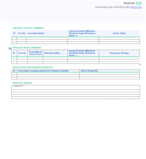 2 Really Simple Executive Status Report Templates Free Download