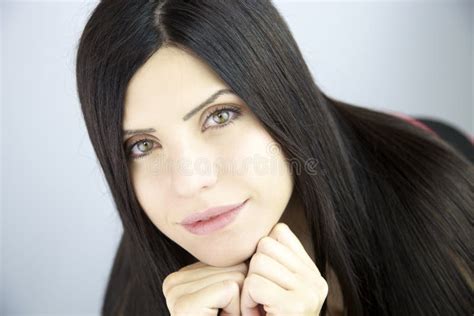 Woman With Very Long Silky Beautiful Black Hair Stock Image Image Of