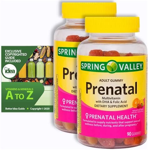 Spring Valley Prenatal Multivitamin Gummies 90 Ct 2 Pack Bundle With Exclusive