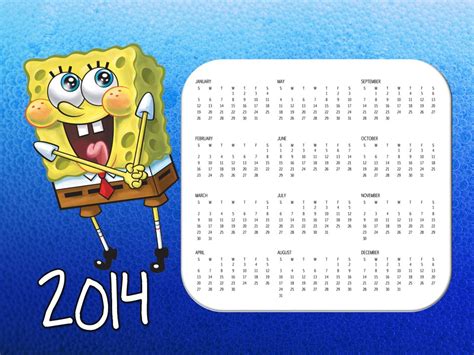 Coloring Spongebob Calendar