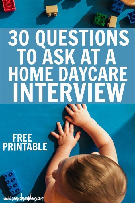 Questions To Ask A Home Daycare Free Printable Daycare Interview