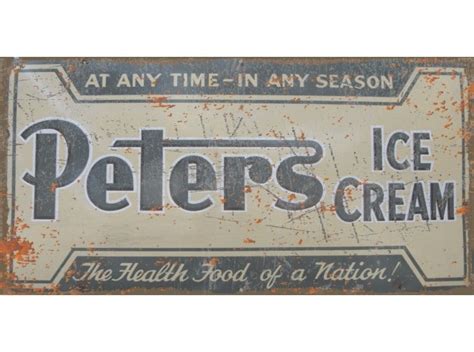 Peters Ice Cream Tin Metal Sign Nostalgia Highway