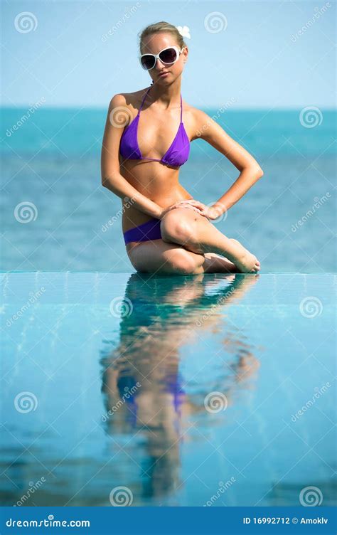 Relaxation On The Pool Stock Photo Image Of Happiness