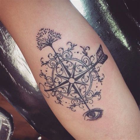 Beautiful Feminine Compass Tattoo So Pretty With Actual Lettered