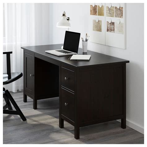 Hemnes Black Brown Desk 155x65 Cm Ikea Hemnes Ikea White Desk