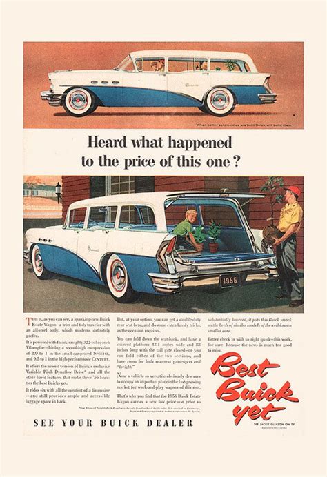 BUICK STATION WAGON Ad Vintage Car Ad Retro By EncorePrintSociety Pub Vintage Vintage Trucks