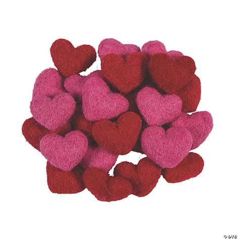 Wool Felt Valentine Hearts 24 Pc Oriental Trading