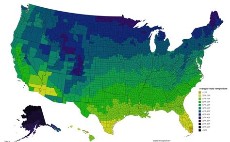 Us Average Temperatures Vivid Maps