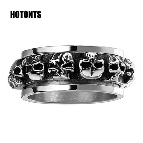 R079 High Quality Punk Style 316l Stainless Steel Skull Ring Gothic