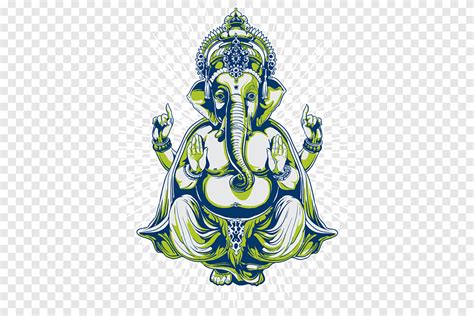 Green Ganesha Ganesha T Shirt Deity Tattoo Indian Elephant God