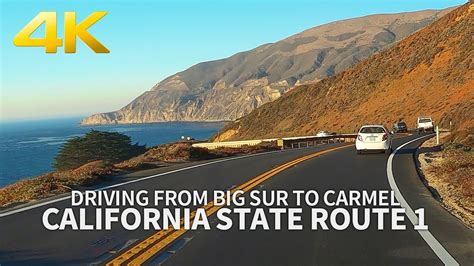 4k California State Route 1 Driving From Big Sur To Carmel Beach
