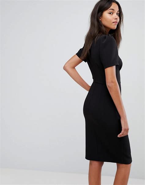 Maybe you would like to learn more about one of these? ASOS Synthetic Square Neck Puff Sleeve Midi Dress in Black ...
