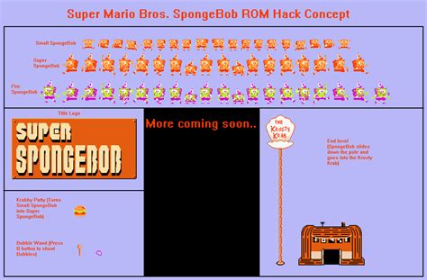 Está basado en el juego original (super mario bros.), junto con super mario bros. Super Mario Bros. NES ROM Hack Concept (SpongeBob by ...