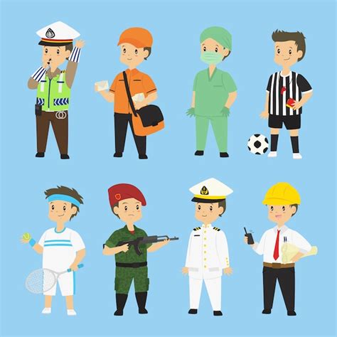 Premium Vector People In Different Occupations Vector Set