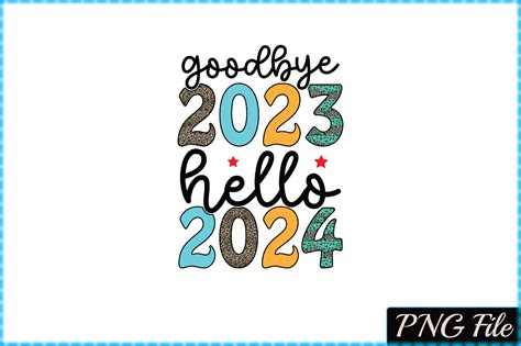 Goodbye 2023 Hello 2024 Retro Design Graphic By Crafty Shopping