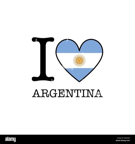 I Love Argentina Heart Shape National Country Flag Icon Stock Vector