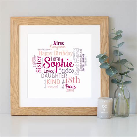 She hit the half century mark! Personalised 18th Birthday Gift For Her By Hope And Love ...