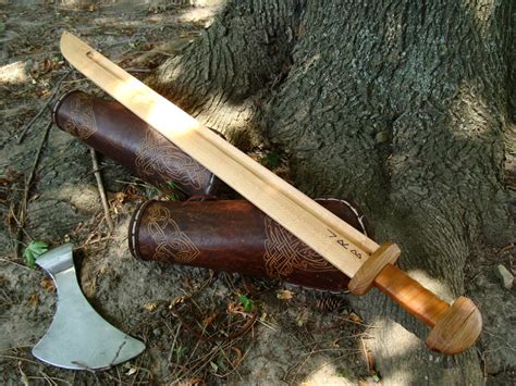 Wood Practice Sword Viking Single Edge Custom Order Sword