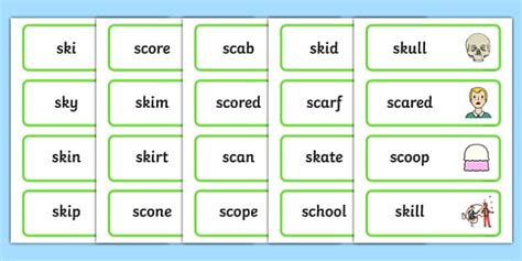 ‘sk ‘sc Phonics Word Cards Easy To Print Twinkl