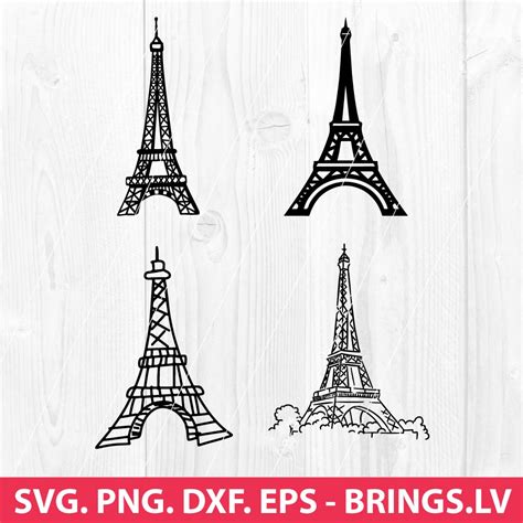Eiffel Tower Svg Paris Svg File Png Dxf Eps Cut Files