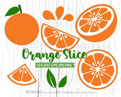 Orange Slice Svgfruits Dxffruit Svgfurit Cut Fileorange Etsy